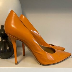Ferragamo orange heels. Authentic